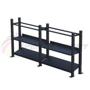 Купить Модульный стеллаж для гантелей, гирь и медболов 3780х430х1200 (2 секции) в Подольске 