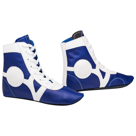 Купить Обувь для самбо SM-0102, кожа, синий Rusco в Подольске 