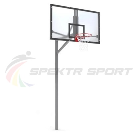 Купить Стойка баскетбольная уличная упрощенная со щитом из оргстекла, кольцом и сеткой SP D 412 в Подольске 